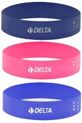 DELTA 3'LÜ AEROBİK BANDI LATEKS BANT SETİ PİLATES YOGA LASTİĞİ SETİ - DELTA